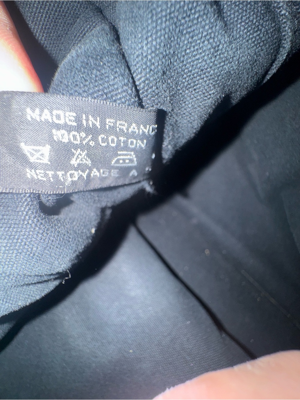 Hermes Black Canvas Tote with Striped Webbing Handles pre loved - Picture 5 of 9